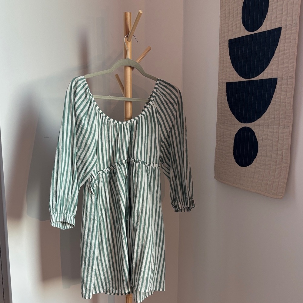 Emerson Fry Green and White Striped Top